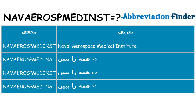 چه navaerospmedinst برای ایستادن؟