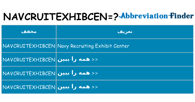 چه navcruitexhibcen برای ایستادن؟