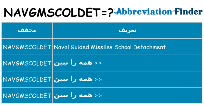 چه navgmscoldet برای ایستادن؟