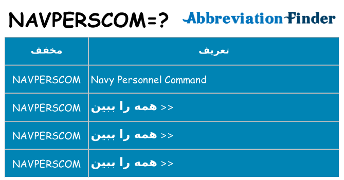 چه navperscom برای ایستادن؟