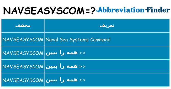 چه navseasyscom برای ایستادن؟