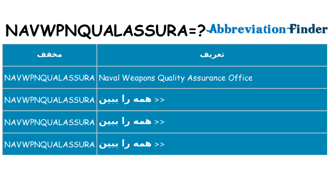 چه navwpnqualassura برای ایستادن؟