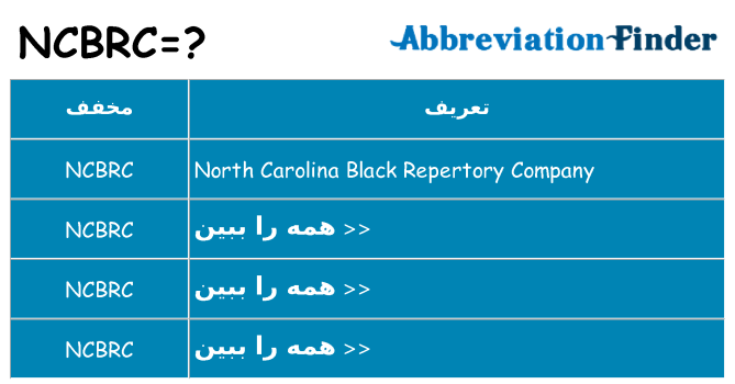 چه ncbrc برای ایستادن؟