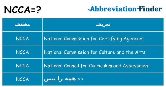 چه ncca برای ایستادن؟