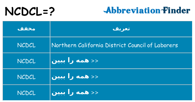 چه ncdcl برای ایستادن؟