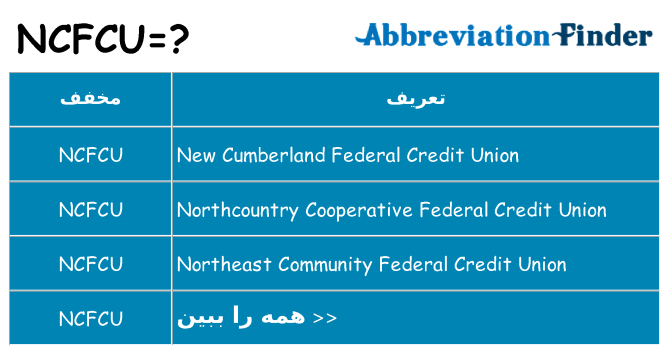 چه ncfcu برای ایستادن؟