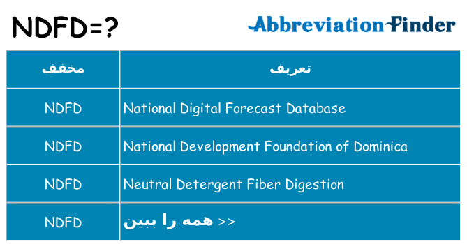 چه ndfd برای ایستادن؟