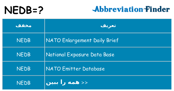 چه nedb برای ایستادن؟