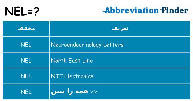 چه nel برای ایستادن؟