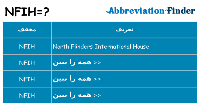 چه nfih برای ایستادن؟