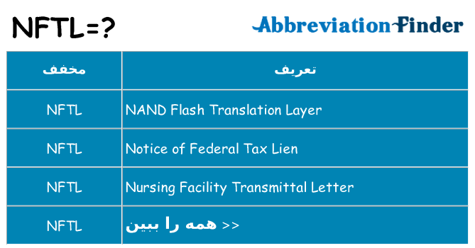 چه nftl برای ایستادن؟