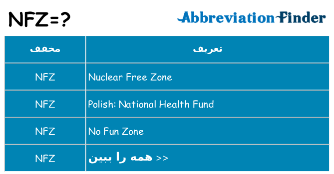 چه nfz برای ایستادن؟