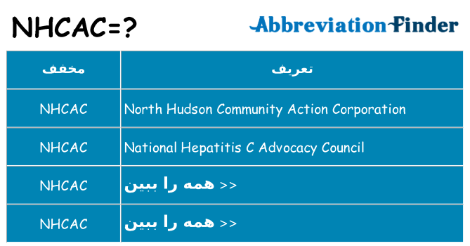 چه nhcac برای ایستادن؟