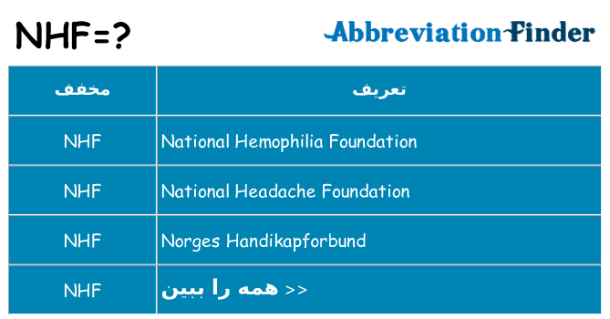 چه nhf برای ایستادن؟