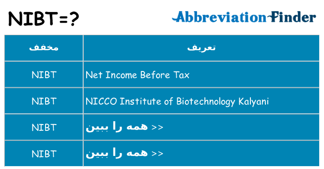 چه nibt برای ایستادن؟