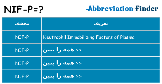 چه nif-p برای ایستادن؟