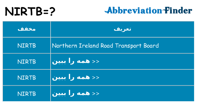چه nirtb برای ایستادن؟