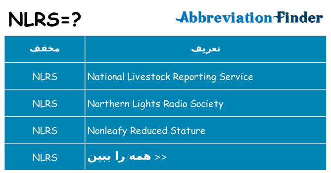 چه nlrs برای ایستادن؟