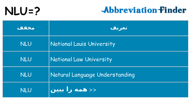 چه nlu برای ایستادن؟