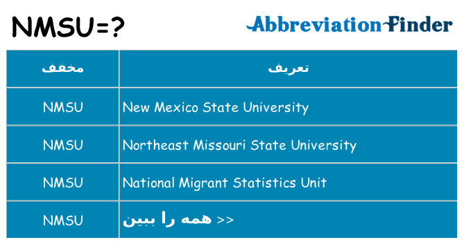 چه nmsu برای ایستادن؟
