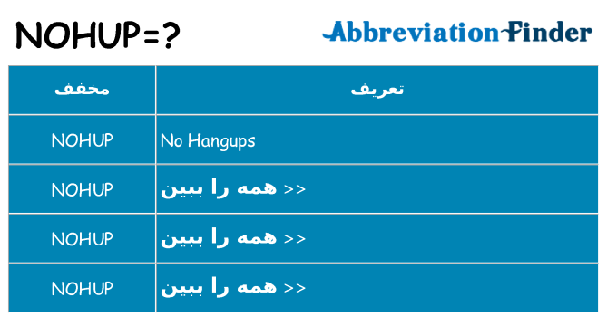 چه nohup برای ایستادن؟