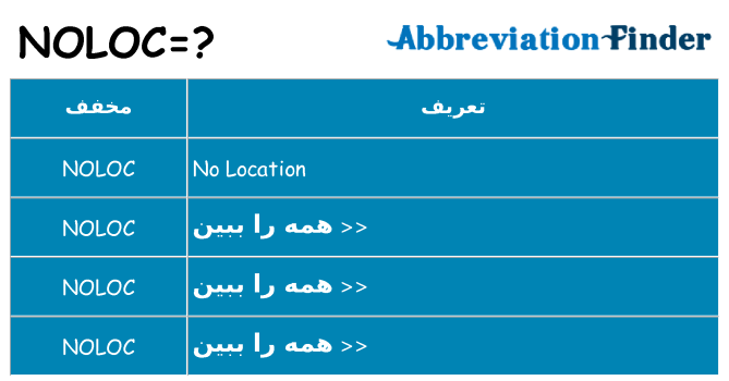 چه noloc برای ایستادن؟