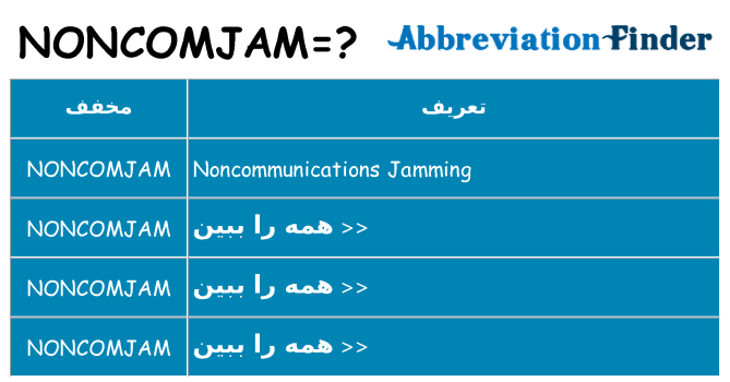 چه noncomjam برای ایستادن؟
