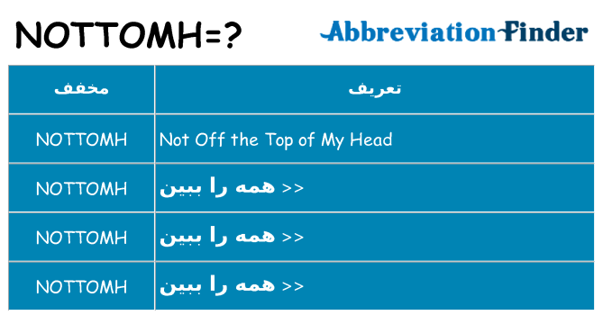 چه nottomh برای ایستادن؟