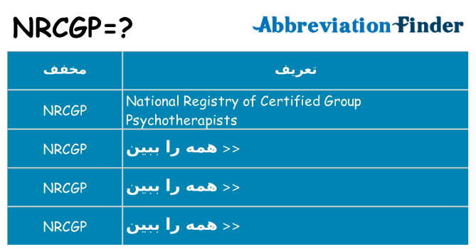 چه nrcgp برای ایستادن؟