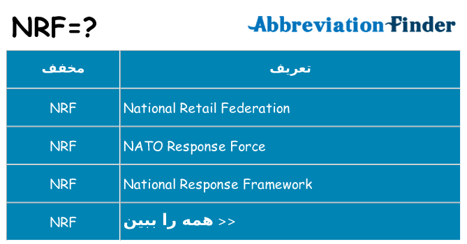 چه nrf برای ایستادن؟