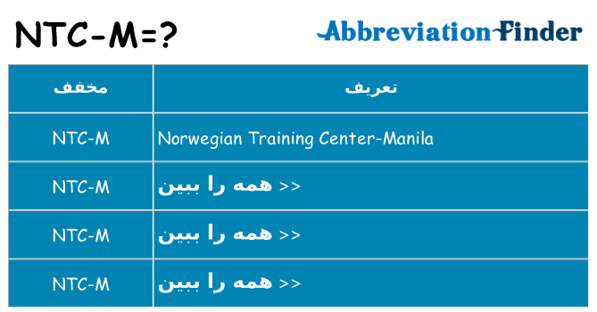 چه ntc-m برای ایستادن؟