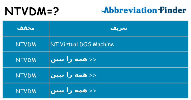 چه ntvdm برای ایستادن؟