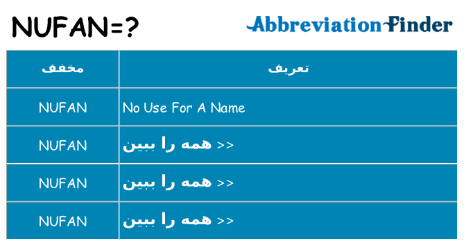 چه nufan برای ایستادن؟
