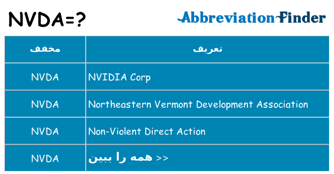 چه nvda برای ایستادن؟