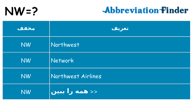 چه nw برای ایستادن؟