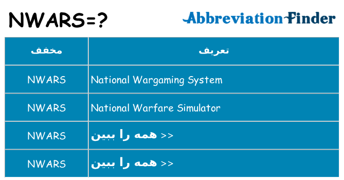 چه nwars برای ایستادن؟