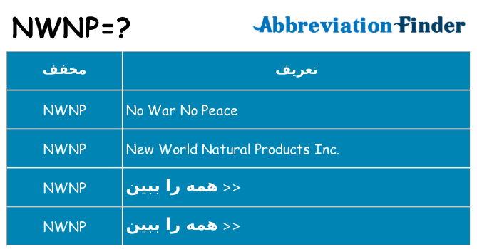 چه nwnp برای ایستادن؟