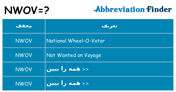 چه nwov برای ایستادن؟