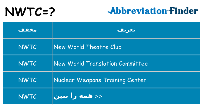 چه nwtc برای ایستادن؟