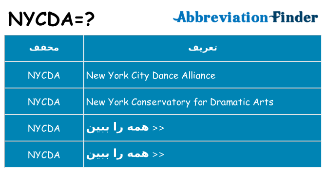 چه nycda برای ایستادن؟