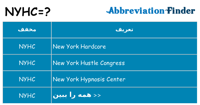 چه nyhc برای ایستادن؟