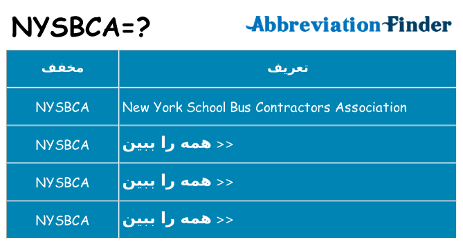 چه nysbca برای ایستادن؟