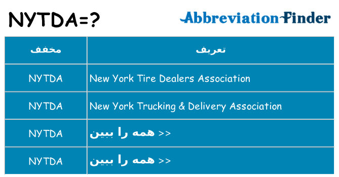 چه nytda برای ایستادن؟