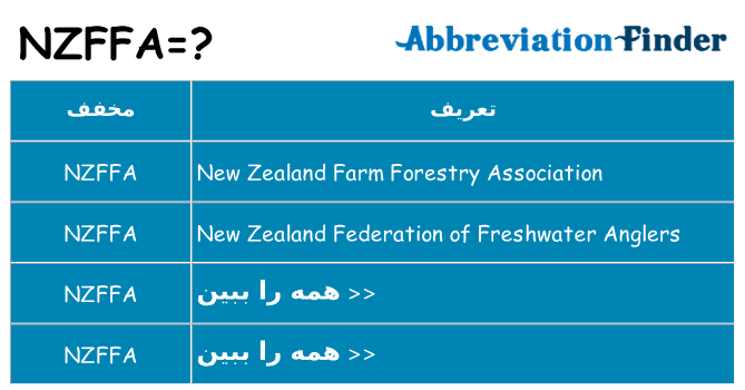چه nzffa برای ایستادن؟