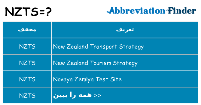 چه nzts برای ایستادن؟