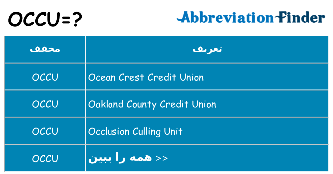 چه occu برای ایستادن؟