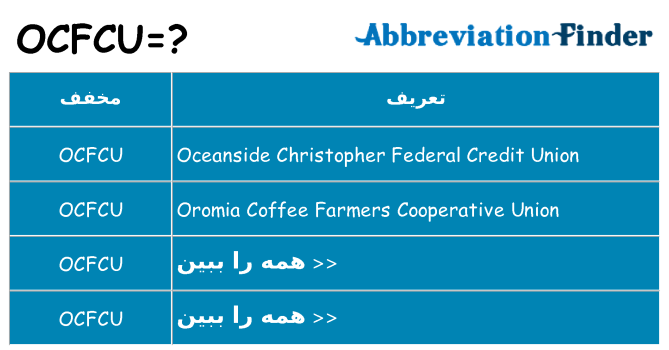 چه ocfcu برای ایستادن؟