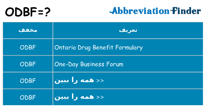 چه odbf برای ایستادن؟