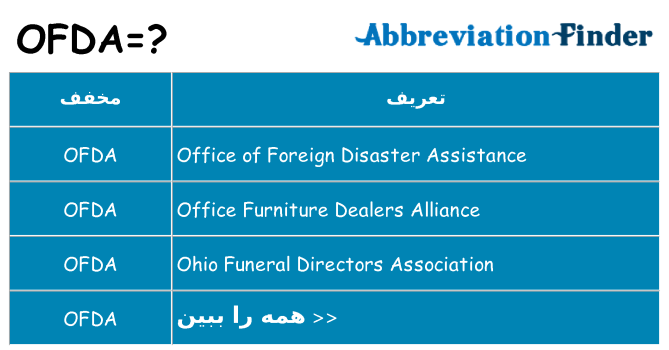 چه ofda برای ایستادن؟