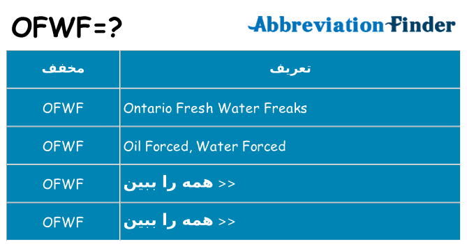 چه ofwf برای ایستادن؟